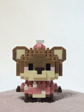 ตุ๊กตาบล็อก ลายการ์ตูนหมีสีน้ำตาล